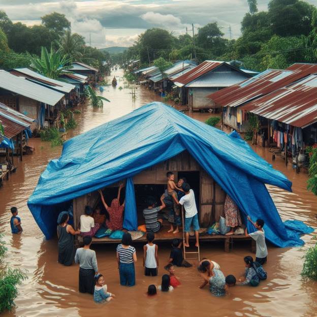 tarps flood areas